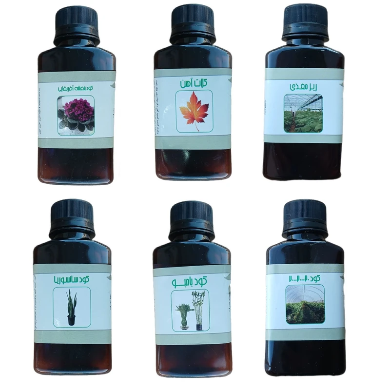 کود مایع کلات آهن و بنفشه آفریقایی و ریز مغذی و بامبو و سانسوریا و سه بیست مدل life drop حجم 120 میلی لیتر