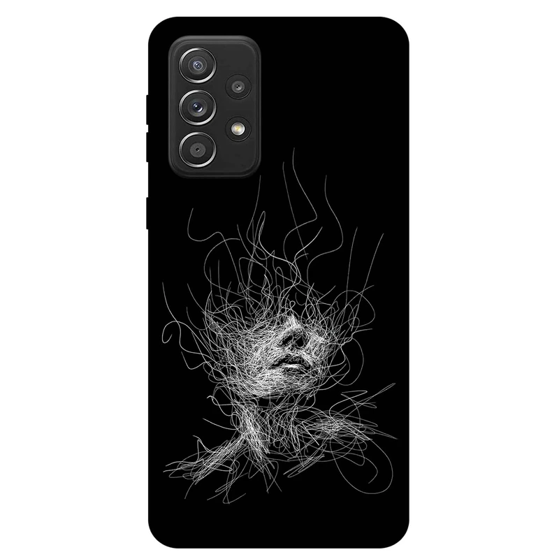 کاور مگافون طرح اسکچ صورت مدل 7423 مناسب برای گوشی موبایل سامسونگ Galaxy A52 4G / 5G / A52S 5G