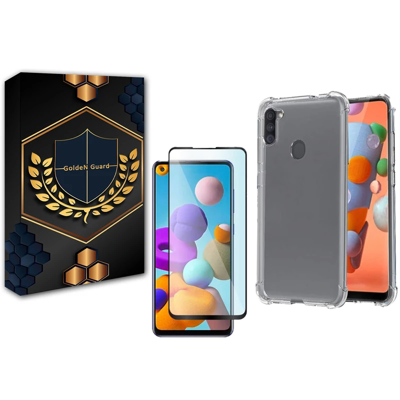 کاور گلدن گارد مدل کپسولی مناسب برای گوشی موبایل سامسونگ Galaxy A11 به همراه محافظ صفحه نمایش شیشه ای