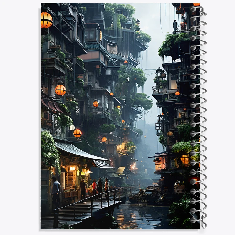 دفتر شطرنجی 50 برگ خندالو طرح شهر شلوغ کد F5916