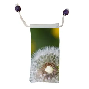 کاور عینک اطلس آبی طرح گل قاصدک و گل آرزو مدل KE1039