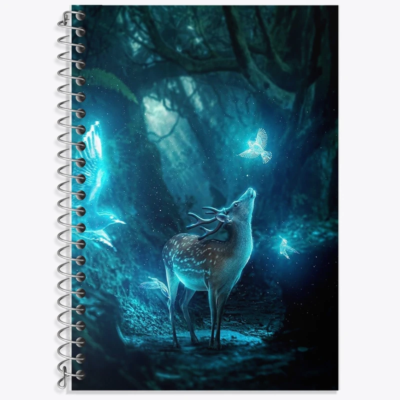 دفتر زبان 50 برگ خندالو مدل سه خط طرح گوزن کد F1203