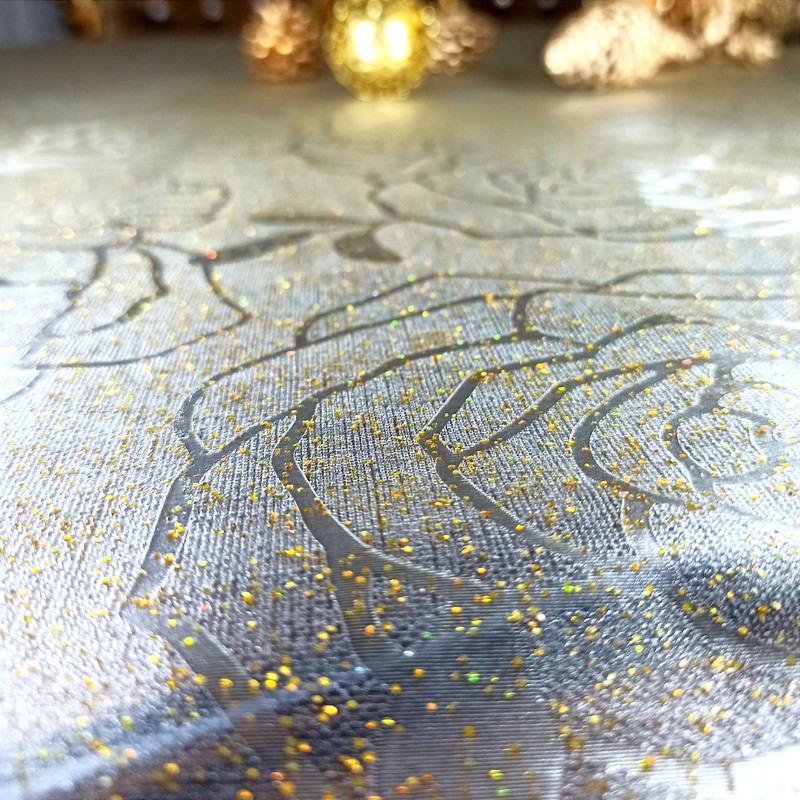 طلق رومیزی  طرح رز فانتزی اکلیلی مدل ژله ای سایز 140×100 سانتی متر