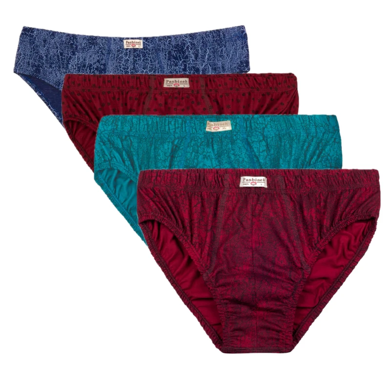 شورت اسلیپ مردانه پنبینه مدل نخ پنبه خالص بسته 4 عددی