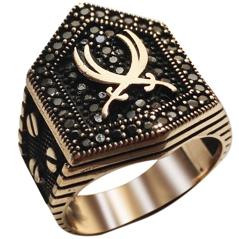 انگشتر مردانه مدل شمشیر ذوالفقار کد NH4