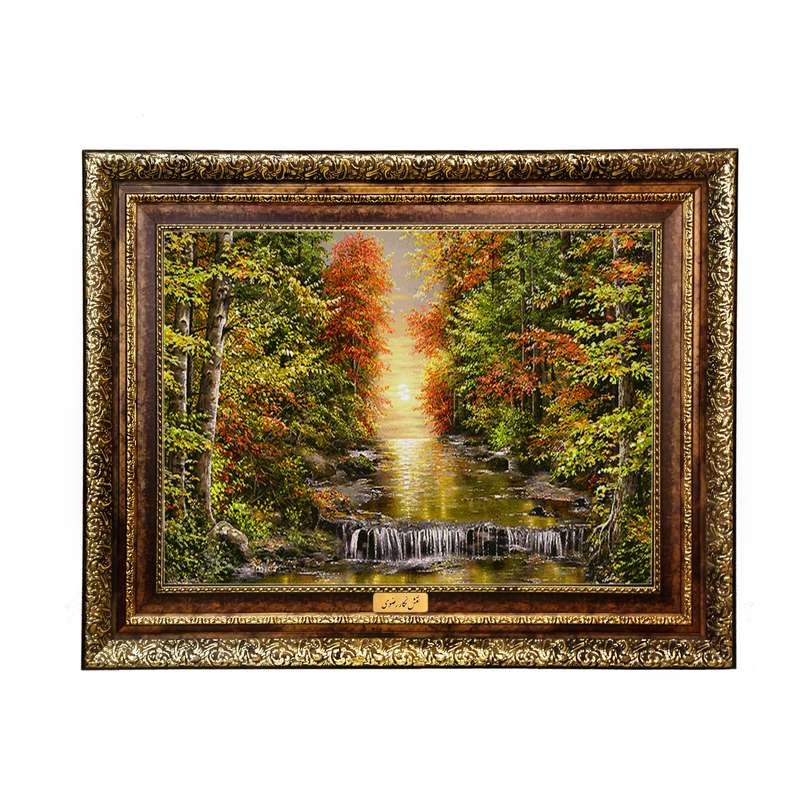 تابلو فرش ماشینی نقش نگار رضوی طرح منظره کد 1717H