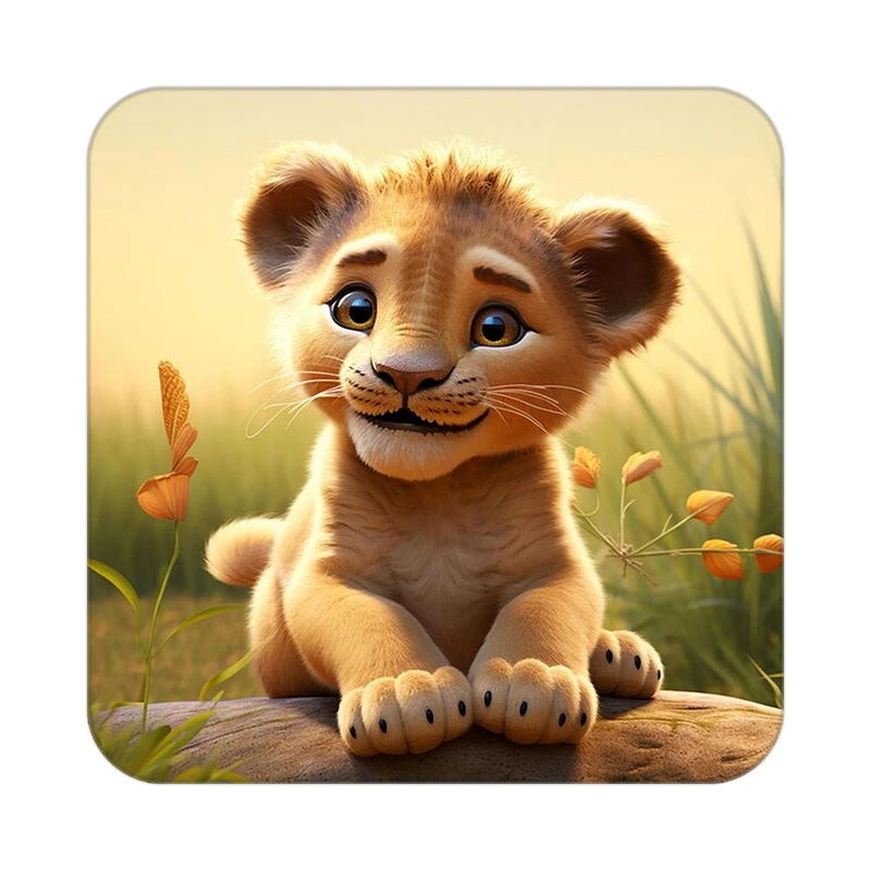 زیر لیوانی کاکتی طرح شیر مدل mp22832