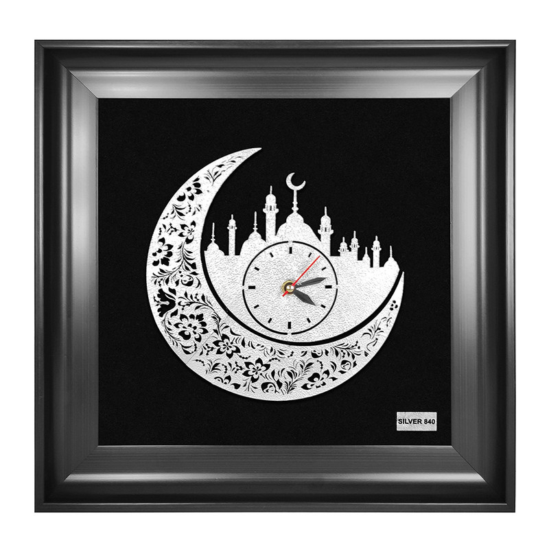 تابلو نقره طرح ساعت دیواری کد L44