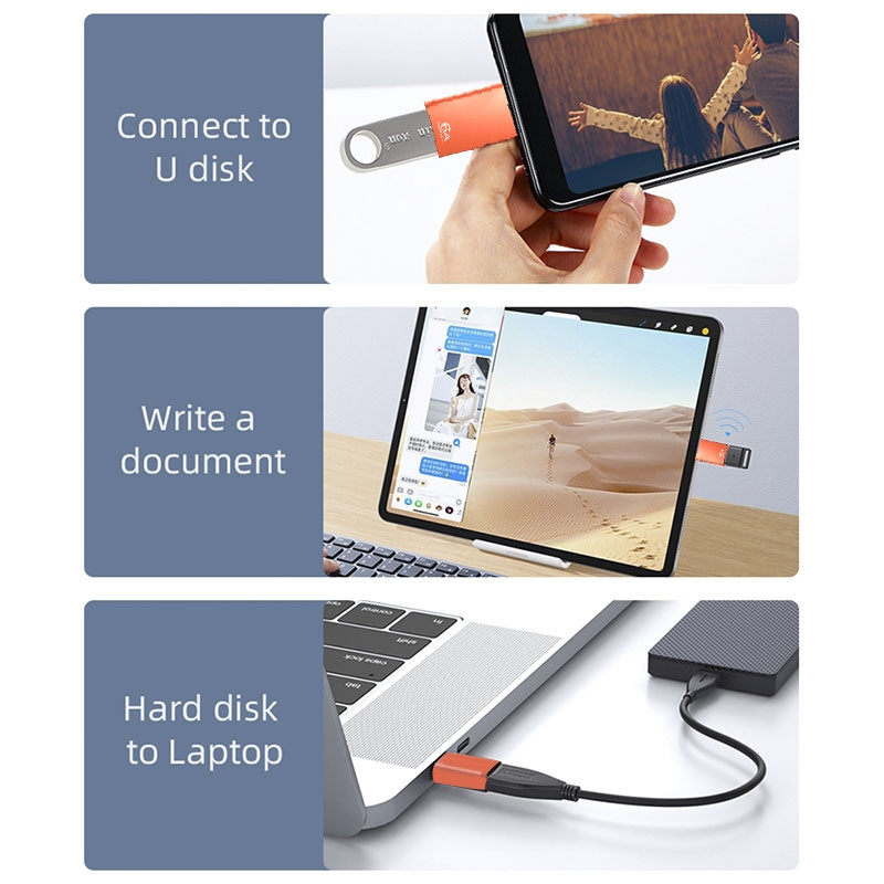 مبدل USB-C به USB 3.0 مدل OTG-6A-120W