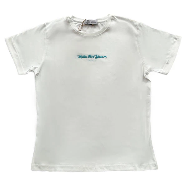 تی شرت آستین کوتاه زنانه ایپلیک زی مدل فونت برجسته کد IP48.7