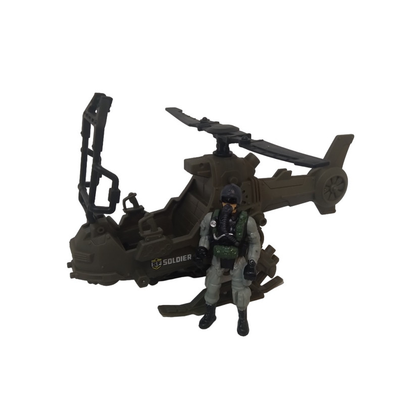 اسباب بازی جنگی مدل هلیکوپتر طرح خلبان مجموعه 7 عددی