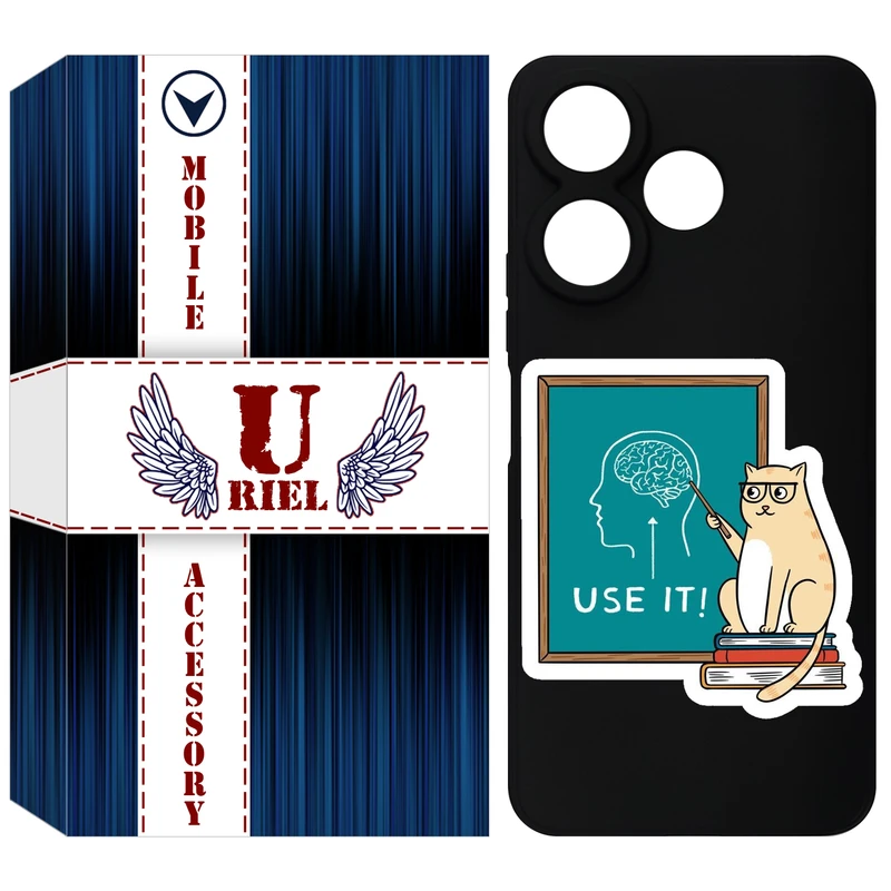 کاور یوریل مدل KSH کد 95 طرح گربه عاقل مناسب برای گوشی موبایل شیائومی Redmi 13 4G / 13 5G / Poco M6 4G