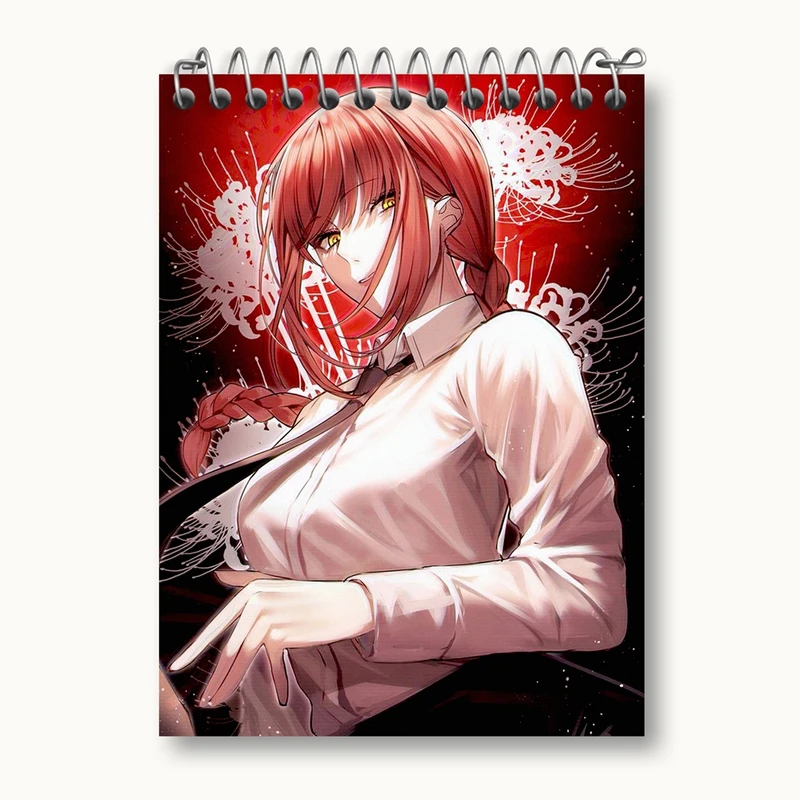 دفتر یادداشت 50 برگ خندالو مدل ماکیما انیمه مرد اره ای Chainsaw Man کد 17876