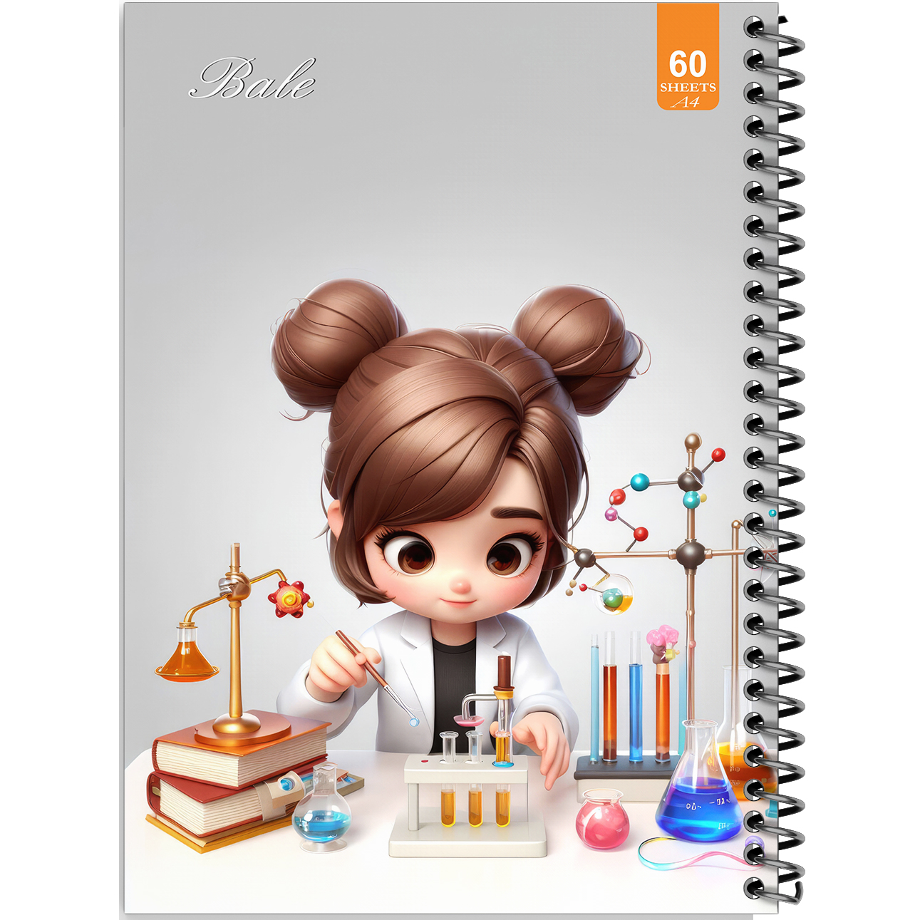 دفتر نقاشی 60 برگ انتشارات بله طرح فانتزی دختر دانشمند کد A4-O480