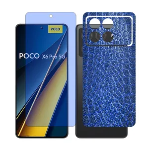 Glass Together model blue cut Screen Protector Suitable for Xiaomi Poco X6 Pro Mobile Phone with Back cover sticker