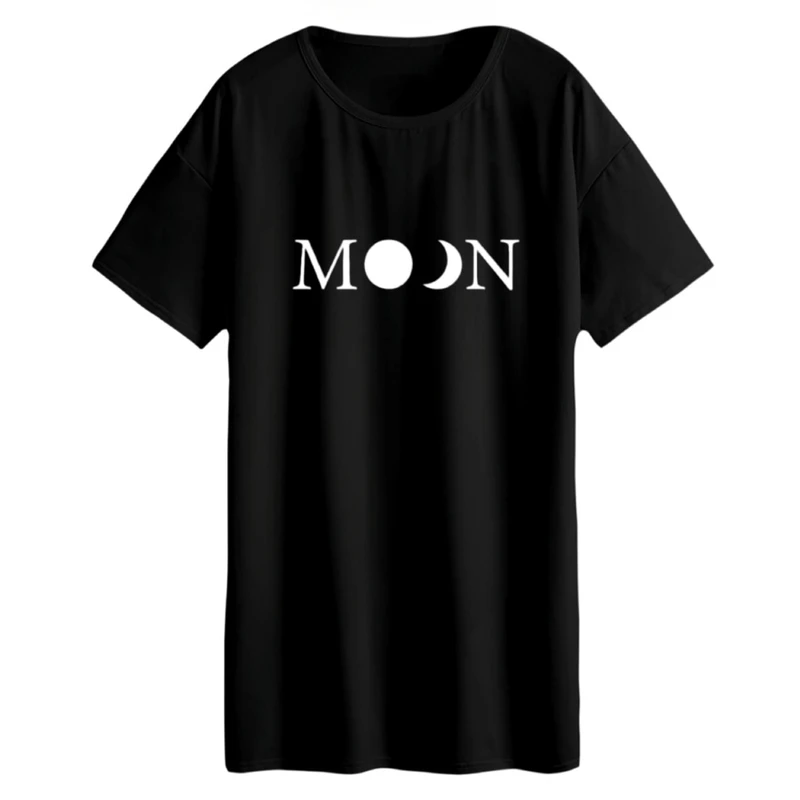 تی شرت لانگ زنانه مدل نوشته ماه کد 1