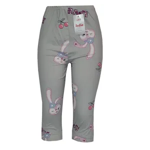 شلوارک زنانه مدل flower rabbit رنگ طوسی روشن