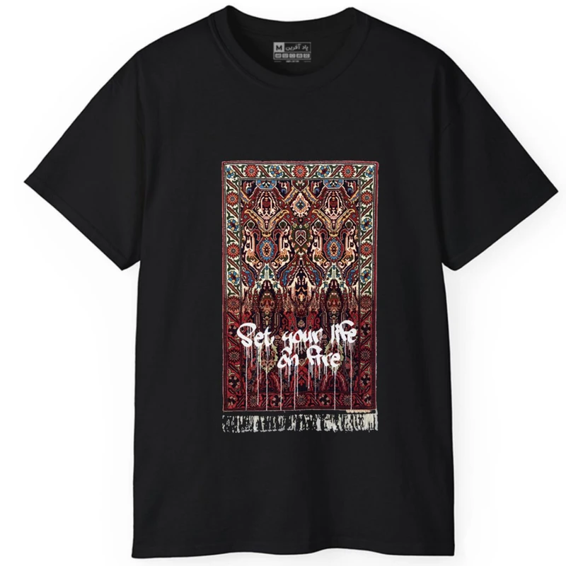 تی‌شرت آستین کوتاه مردانه پاد آفرین مدل فرش ایرانی کد 1590