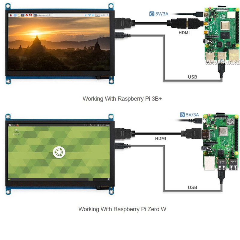 نمایشگر لمسی ویوشیر مدل 7 inch HDMI Display Model H