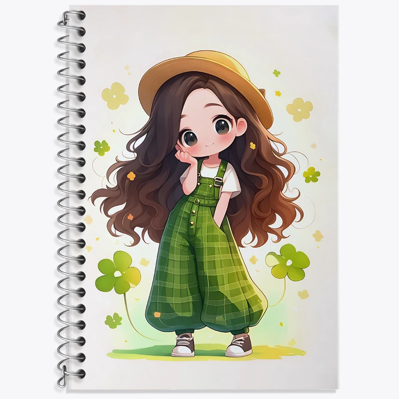 دفتر زبان 50 برگ خندالو مدل سه خط طرح دخترانه کیوت کد N3844