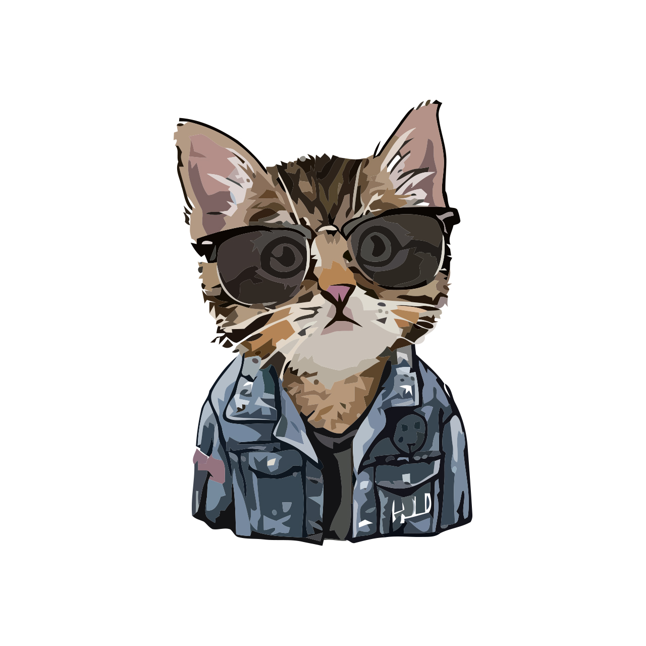 برچسب لپ تاپ طرح گربه باکلاس کد 2014