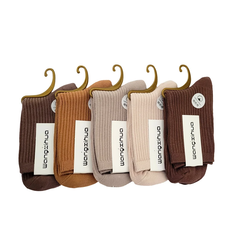 جوراب ساق بلند زنانه مدل کبریتی کد 50-01295 بسته 5 عددی