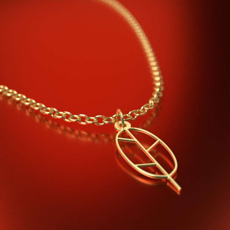 گردنبند طلا 18 عیار زنانه مدوپد مدل برگ کد RNA15865