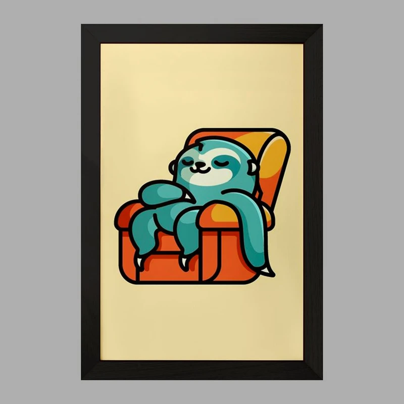 تابلو خندالو مدل  حیوانات بامزه تنبل کد 28365