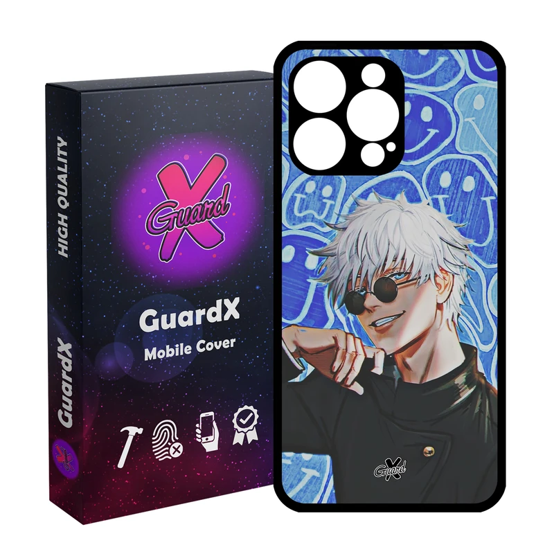 کاور گارد ایکس طرح ساتورو گوجو انیمه مدل قاب Glass10552 مناسب برای گوشی موبایل اپل iPhone 15 Pro Max