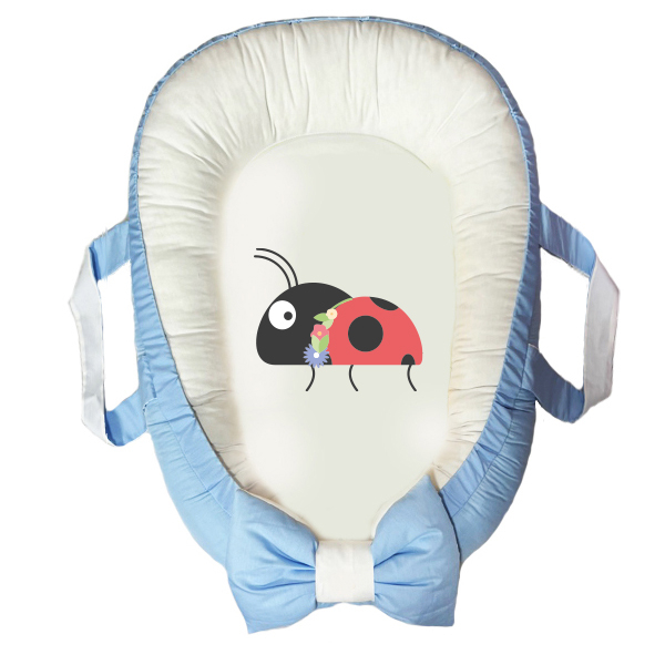 سرویس خواب سه تکه نوزاد مدل گارد محافظ دار طرح کفشدوزک کد 013