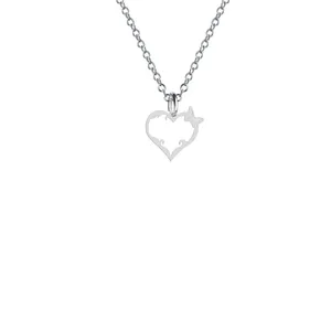 گردنبند نقره زنانه هایکا مدل قلب و پروانه n.ha2_1 865