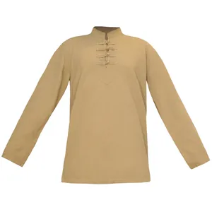 پیراهن آستین بلند مردانه مدل گره ایی رنگ سدری روشن