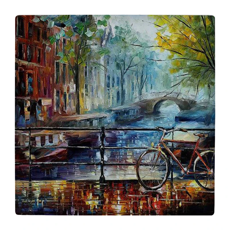  زیر لیوانی  طرح نقاشی دوچرخه و رودخانه کد    4861238_3789