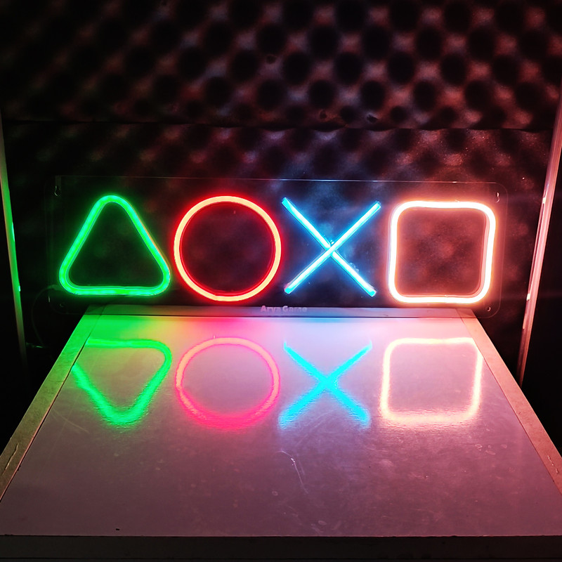 چراغ نئونی طرح آیکون دسته پلی استیشن کد PS45X15