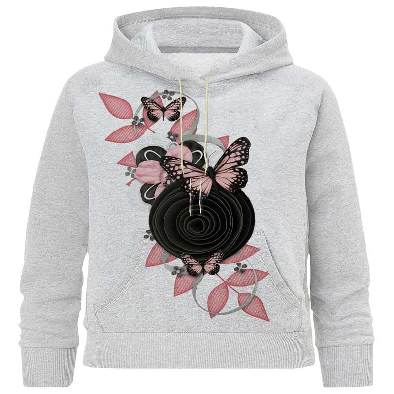 هودی دخترانه مدل M 404 پروانه