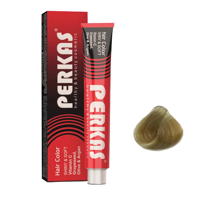 رنگ مو پرکاس شماره M8 حجم 100 میلی‌لیتر رنگ بلوند زیتونی خیلی روشن