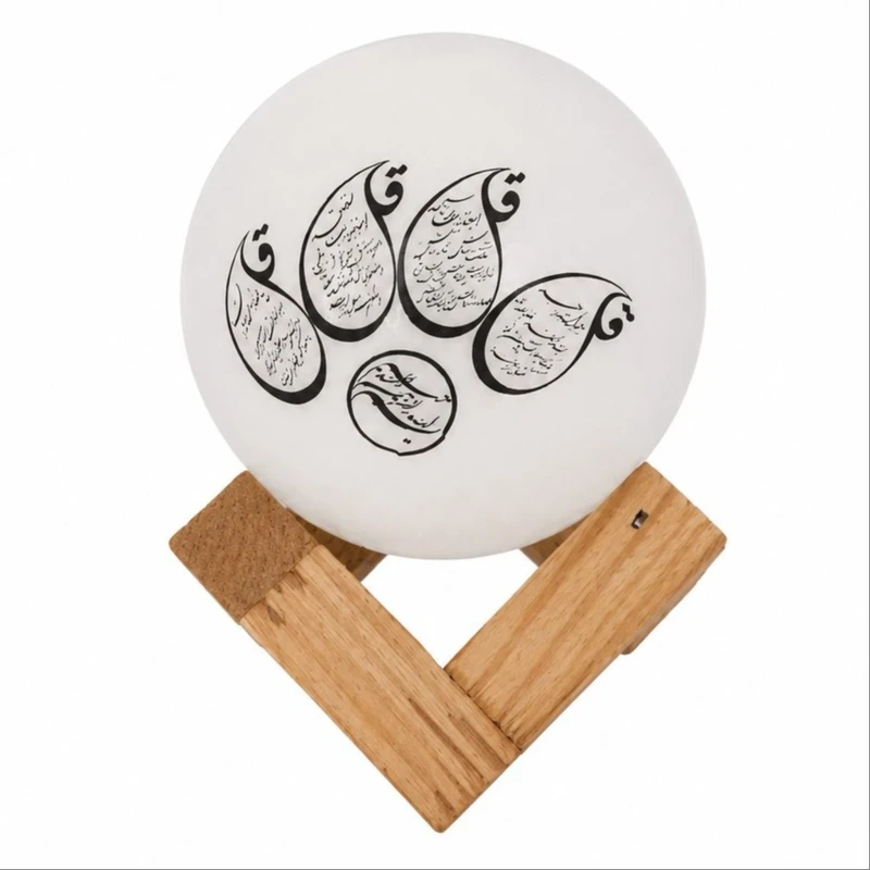 سنگ نمک دکوری مدل گوی و پایه چوبی کد 6
