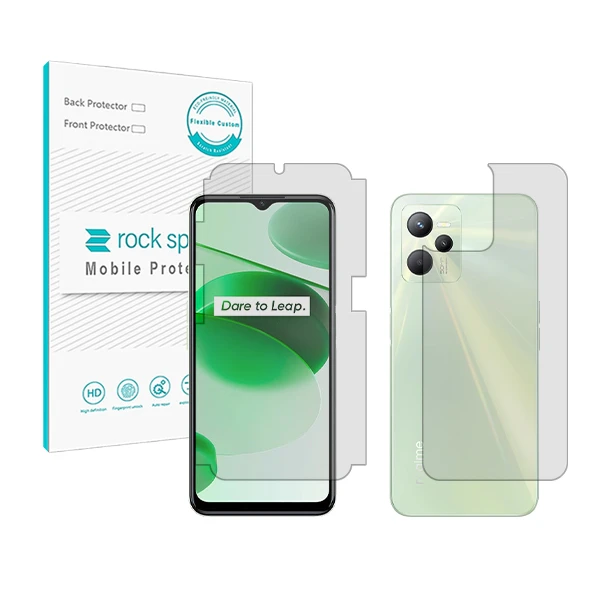 محافظ صفحه نمایش شفاف راک اسپیس مدل HyGEL مناسب برای گوشی موبایل ریلمی C35 به همراه محافظ پشت گوشی