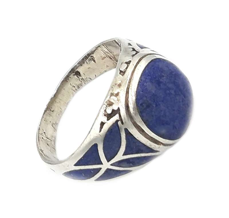 انگشتر نقره مردانه مدل لاجورد کد 20541