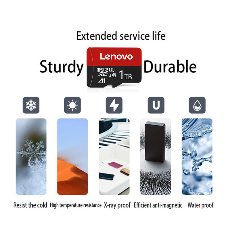 کارت حافظه microSDXC لنوو مدل A1-eco کلاس 10 استاندارد UHS-I U3 سرعت 30MBps ظرفیت 1 ترابایت