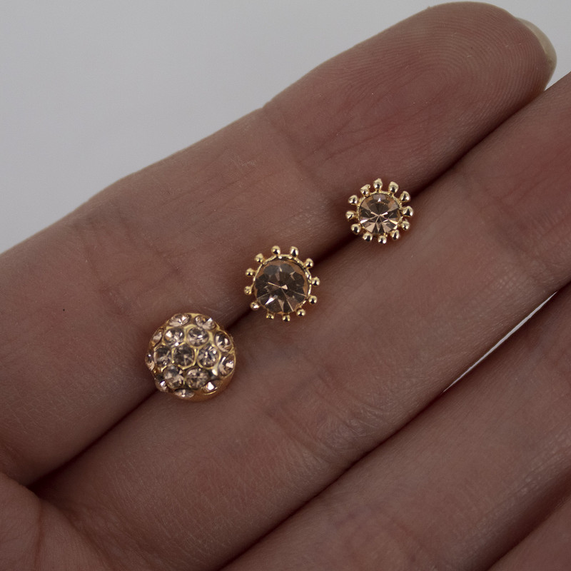 گوشواره زنانه مدل آریا میخی کد 12 مجموعه 6 عددی