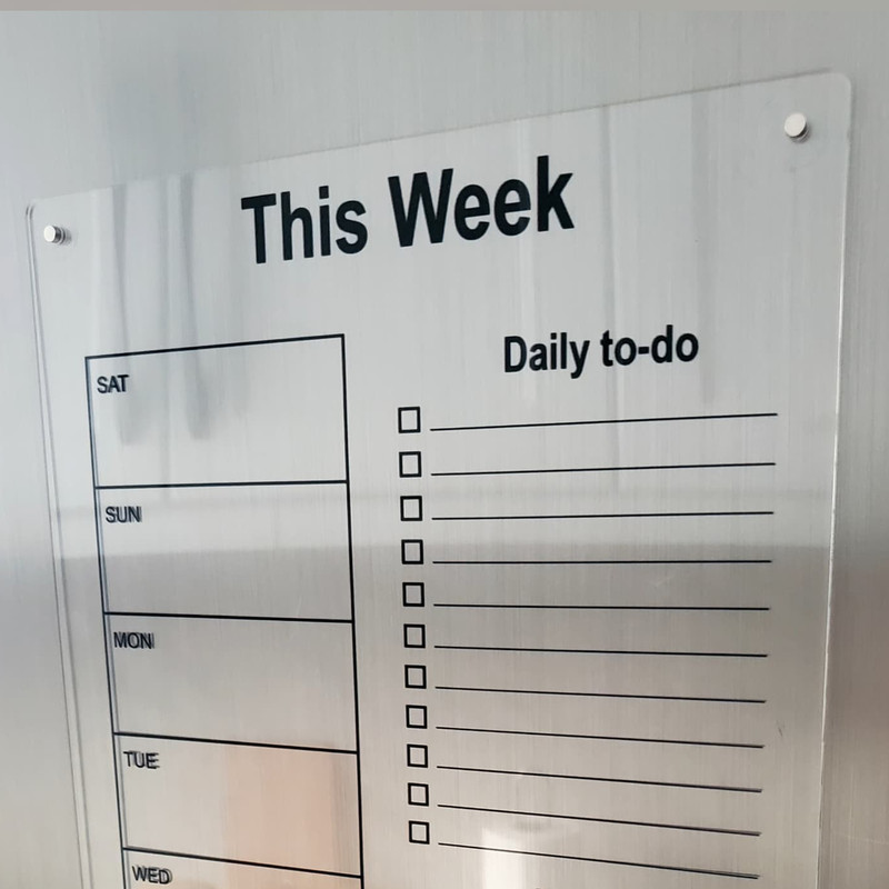 تخته وایت برد مدل پلنر هفتگی سایز 30x20 سانتی متر به همراه ماژیک