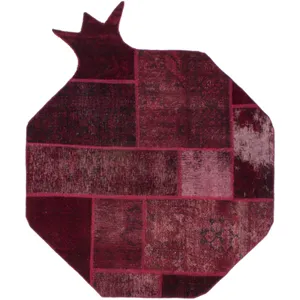 کلاژ فرش دستباف رنگ شده یک و نیم متری مدل انار  کد 11778