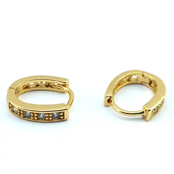 گوشواره زنانه ژوپینگ مدل حلقه نگین کد 3105