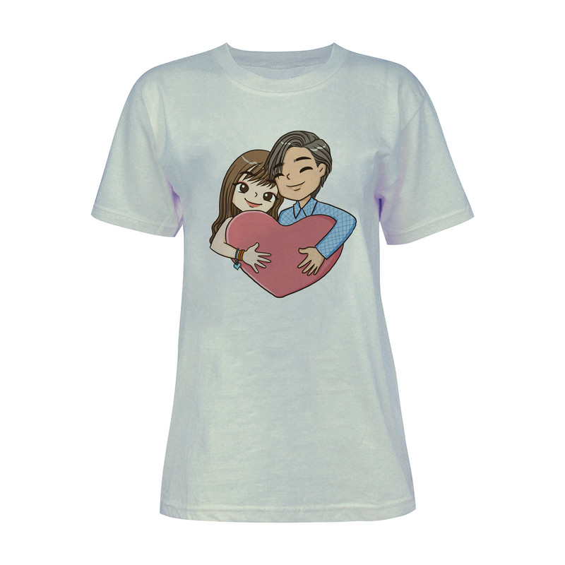 تی شرت آستین کوتاه زنانه مدل عشق کد L72 رنگ طوسی