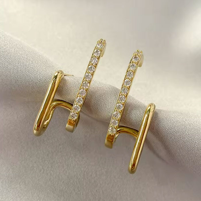 گوشواره میخی زنانه مدل خطی کد s026