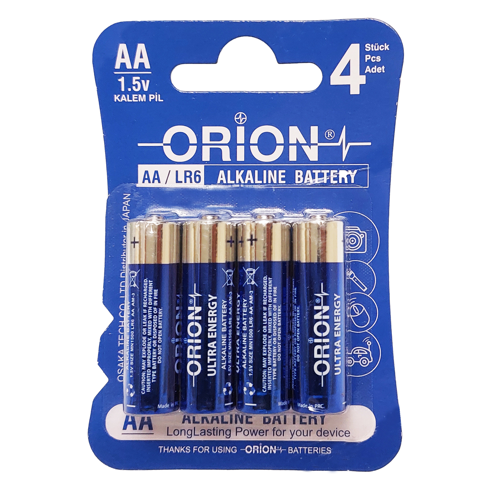 باتری قلمی اوریون مدل Alkaline LR6 بسته چهار عددی