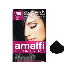 کیت رنگ مو آمالفی شماره 1/00 حجم 50 میلی لیتر رنگ مشکی