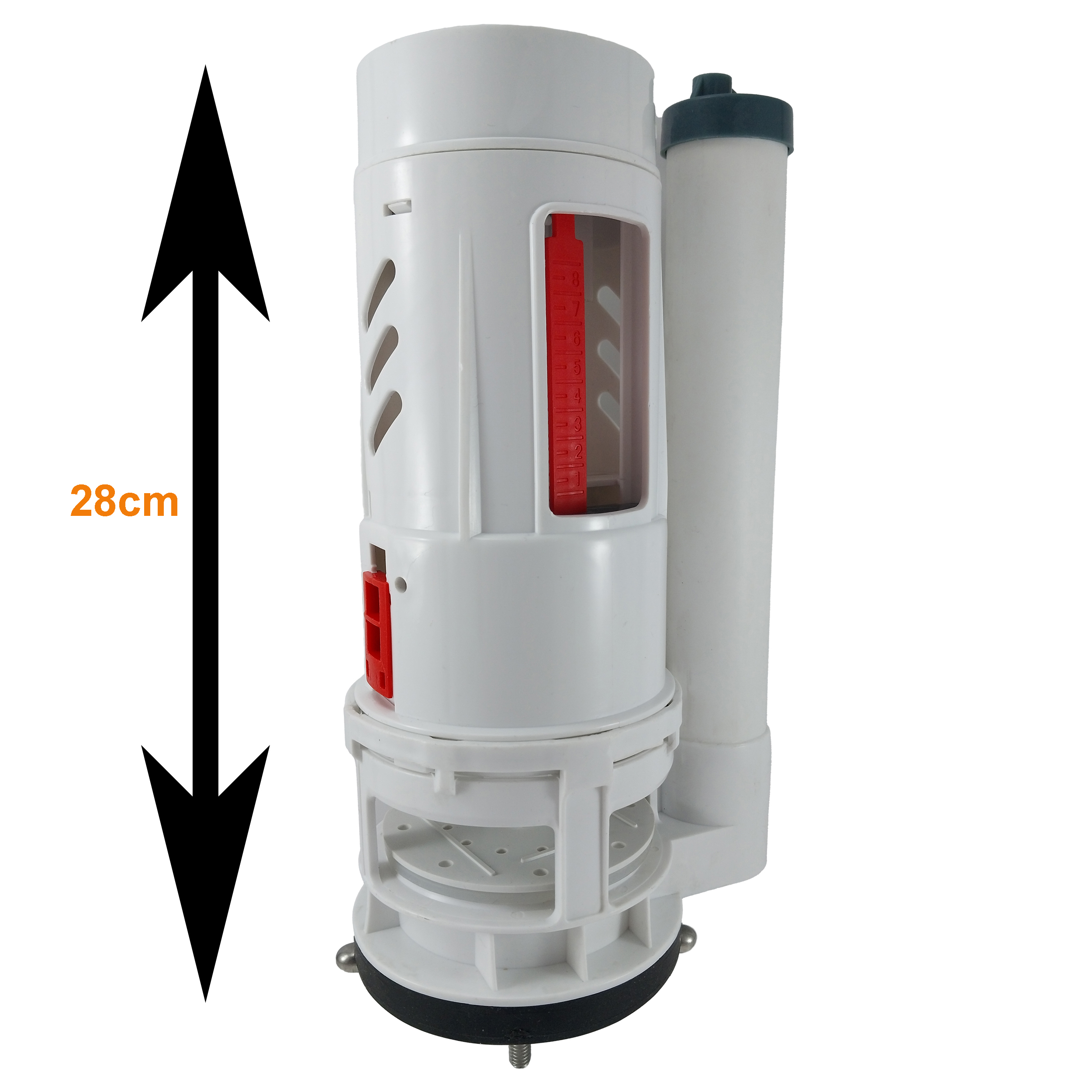 مکانیزم تخلیه توالت فرنگی مدل دوزمانه استیل دار E28cm