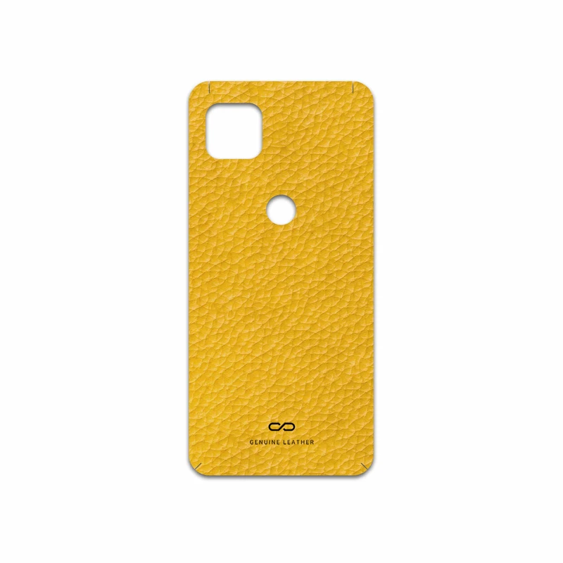 برچسب پوششی ماهوت مدل Mustard-Leather مناسب برای گوشی موبایل موتورولا MOTO G 5G